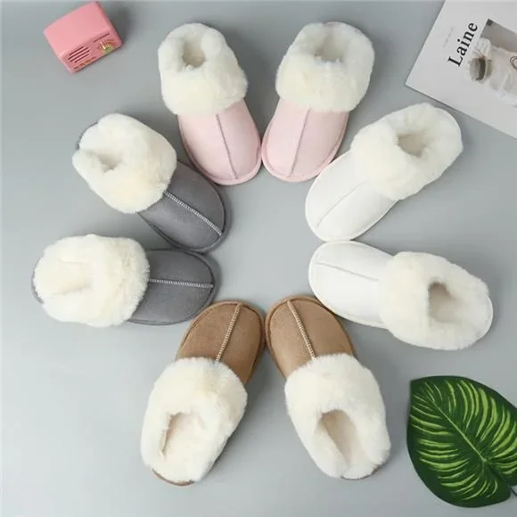 Faux Suede Center Seam Slippers - Picture 4 of 16